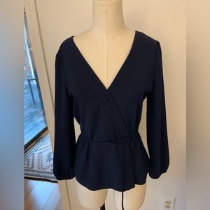 J. Crew wrap blouse in navy size 2